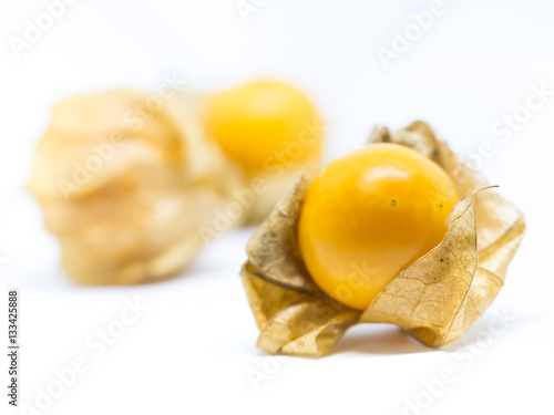 Closeup of Cape Gooseberry isolated on white background