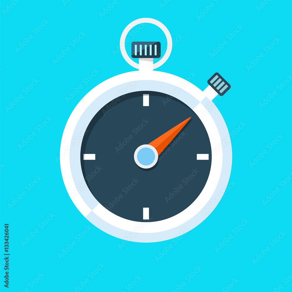 Stopwatch vector flat illustration. Stopwatch vector flat illustration.