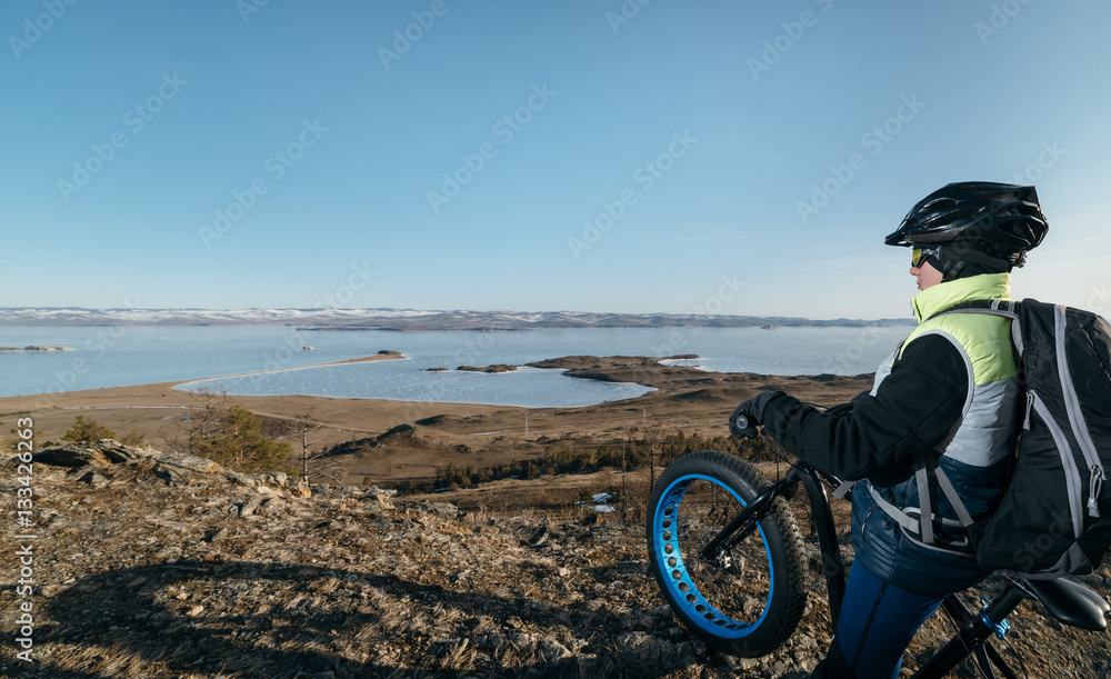 Fototapeta premium Fatbike. Fat tire bike.