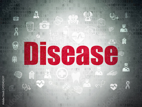 Medicine concept: Disease on Digital Data Paper background