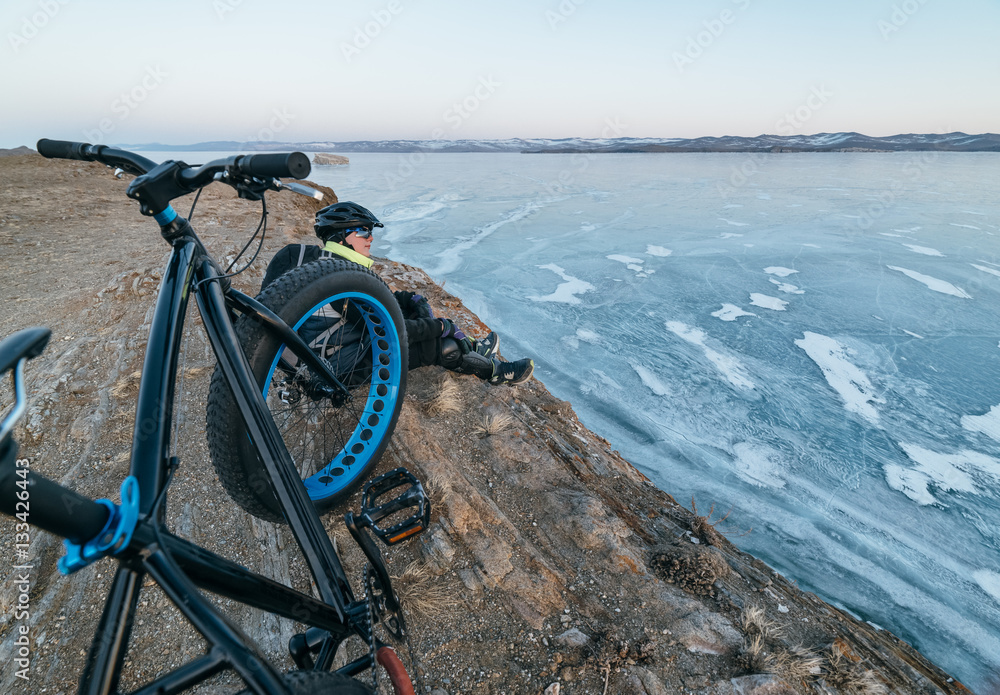 Obraz premium Fatbike. Fat tire bike.