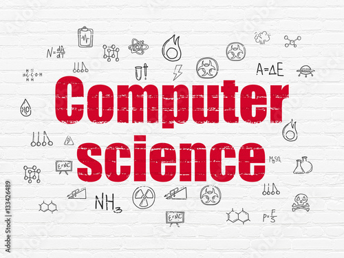 Science concept  Computer Science on wall background
