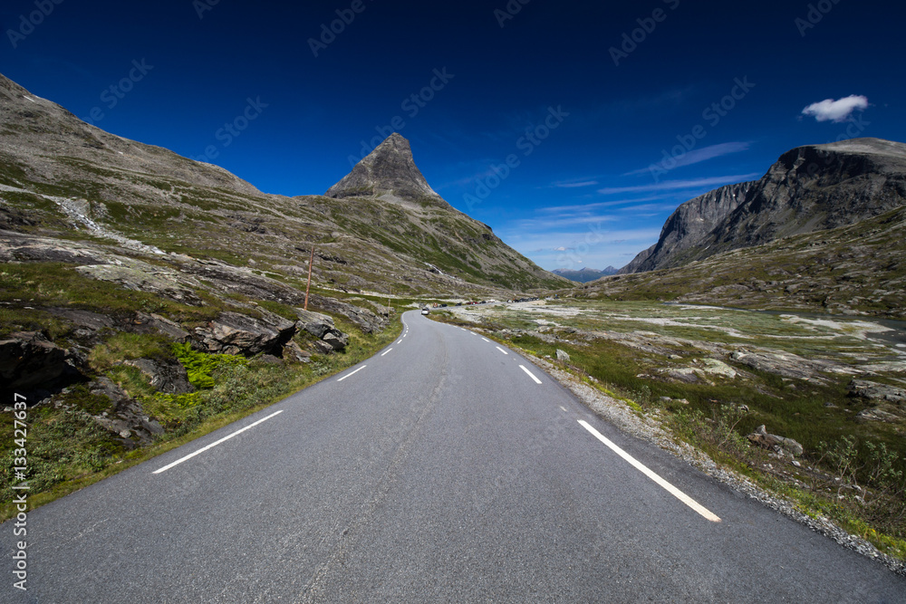 Trollstigen road in Meiadalen in Norway