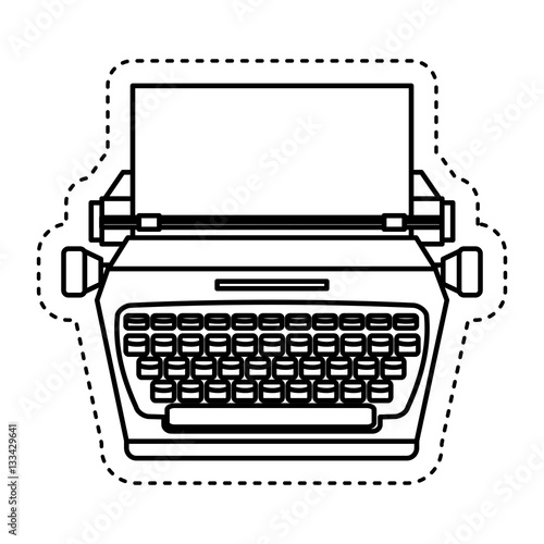 typewrite retro isolated icon vector illustration design