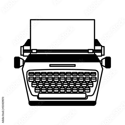 typewrite retro isolated icon vector illustration design