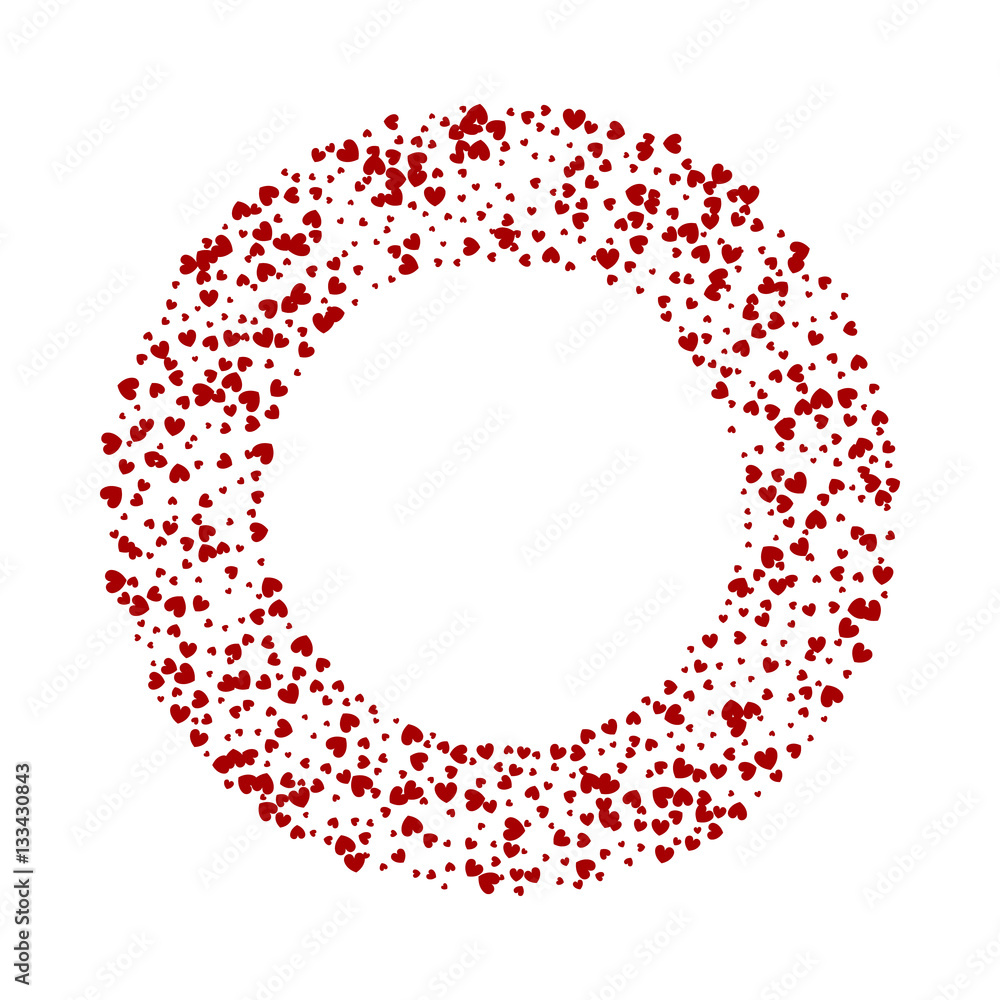 Burst from hearts. Frame halftone effect. Red dots on white background. Abstract dotted surface. Retro, vintage, hipster style Burst from hearts. Frame halftone effect. Red dots on white background. Abstract dotted surface. Retro, vintage, hipster style