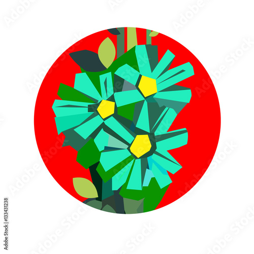 flower art illustration pattern bloom beauty green