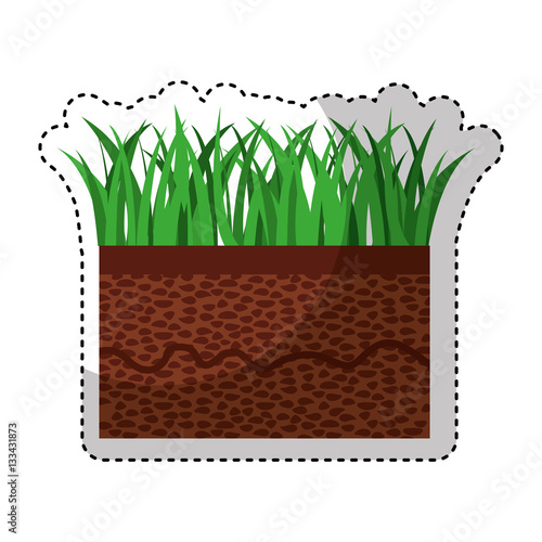 ground and grass icon vector illustration design