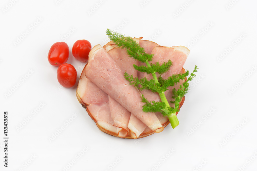 ham with dill and cherry tomatoes ham with dill and cherry tomatoes