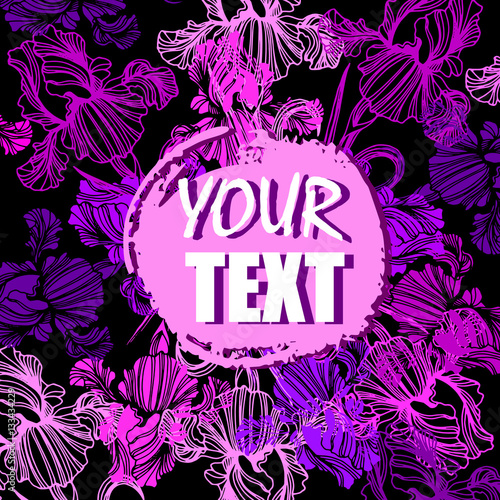 Fototapeta Naklejka Na Ścianę i Meble -  flower, iris, nature, floral, plant, vector, summer