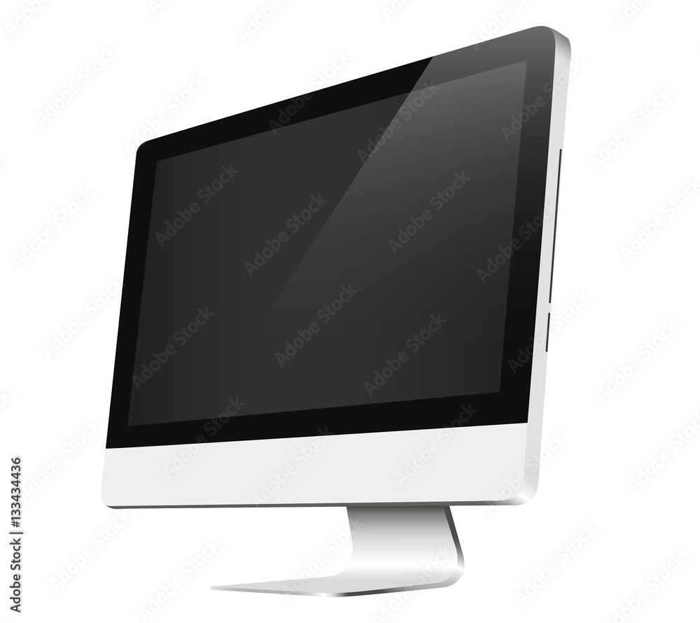 Realistic computer monitor, computer and laptop Realistic computer monitor, computer and laptop