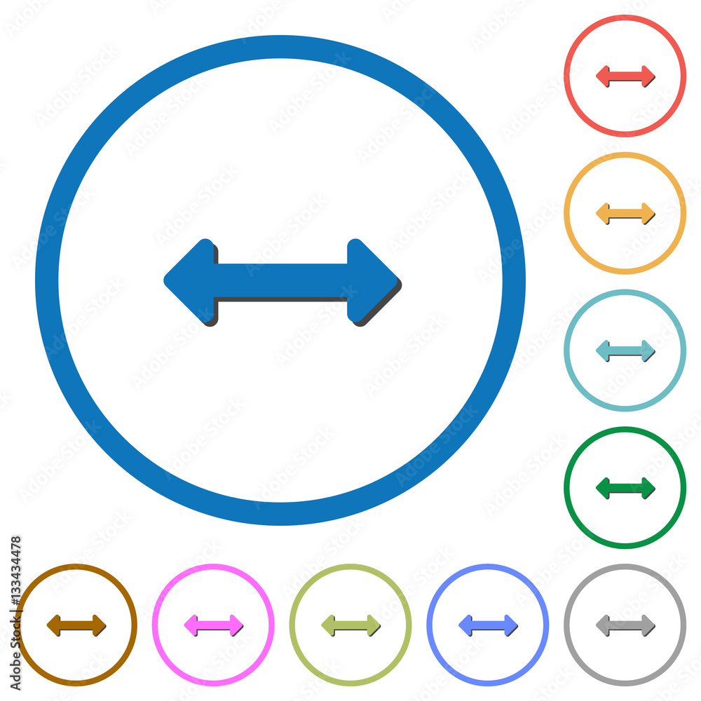 Resize horizontal icons with shadows and outlines Resize horizontal icons with shadows and outlines