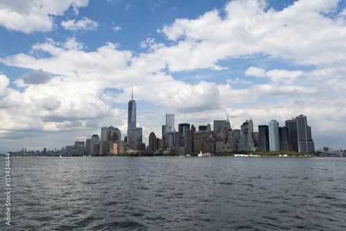 New York city skyline seen from Hudson River