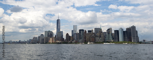 Panorama of New York city seen from Hudson River