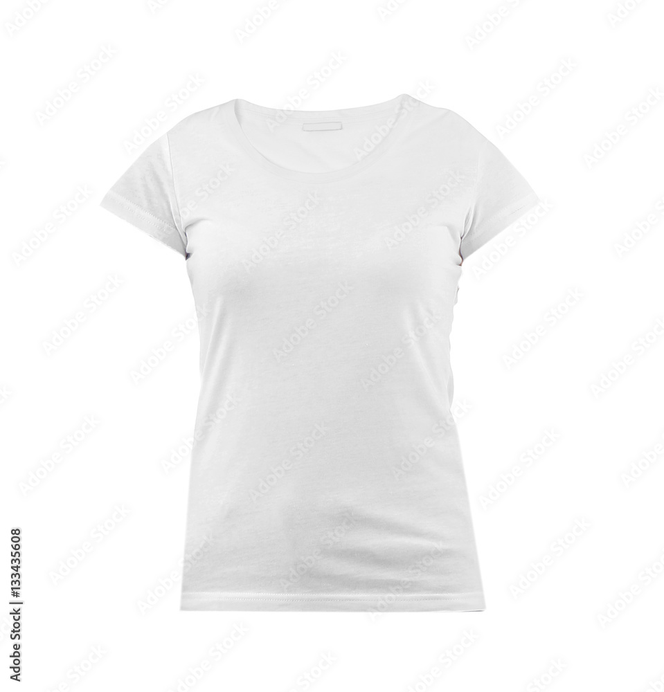 Front view of t-shirt on white background Front view of t-shirt on white background