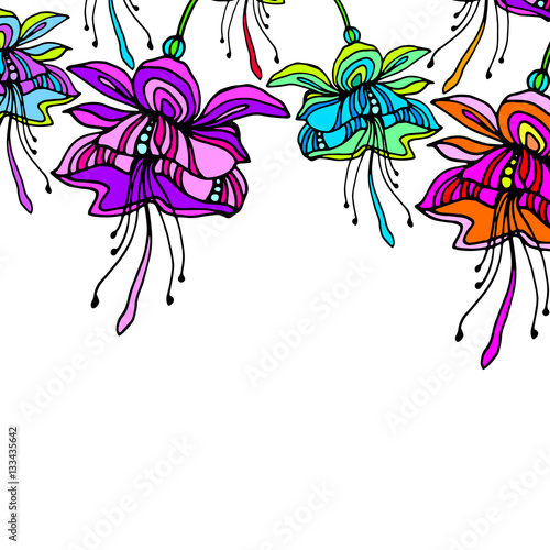 flower art illustration pattern bloom beauty green