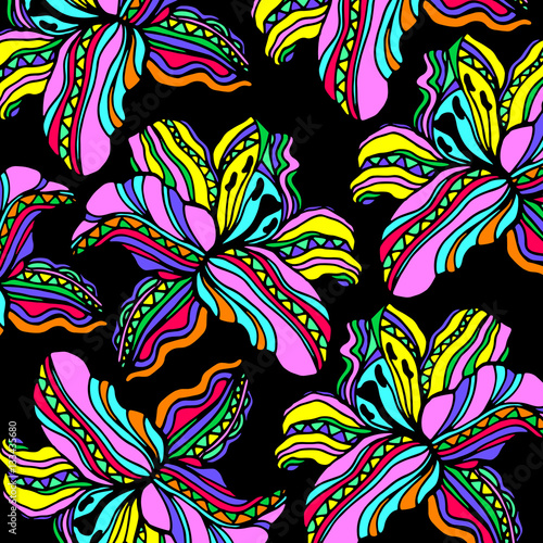 flower art illustration pattern bloom beauty green