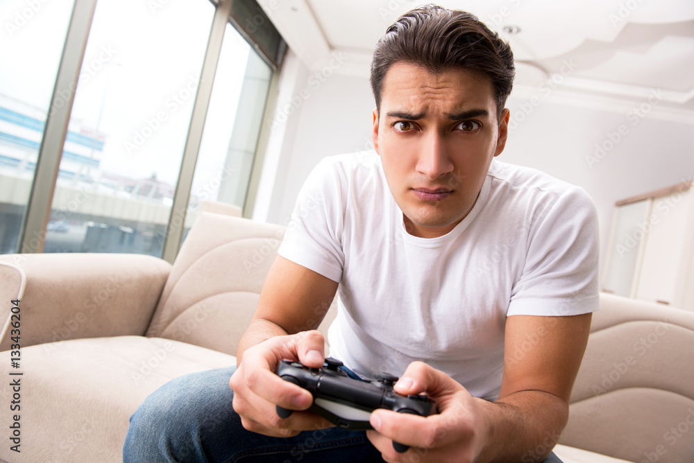 Man addicted to computer games Man addicted to computer games