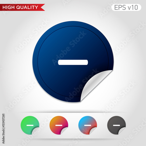 Colored icon or button of minus symbol with background