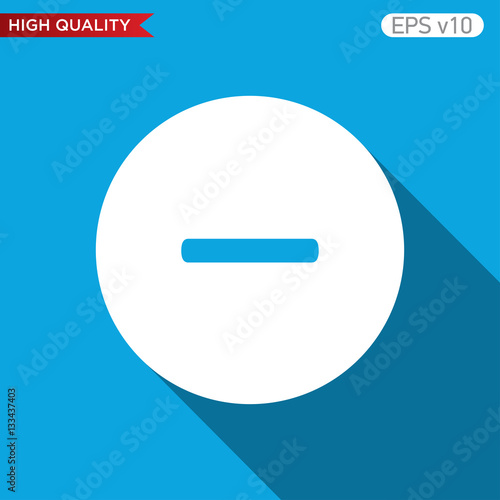 Colored icon or button of minus symbol with background