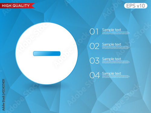 Colored icon or button of minus symbol with background