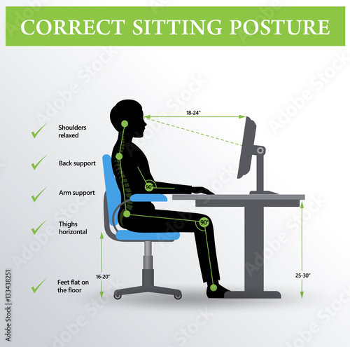 Ergonomics. Correct sitting posture