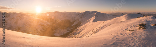 Sunset on Kasprowy Wierch 8.01.2017, View of West Tatra Mountains