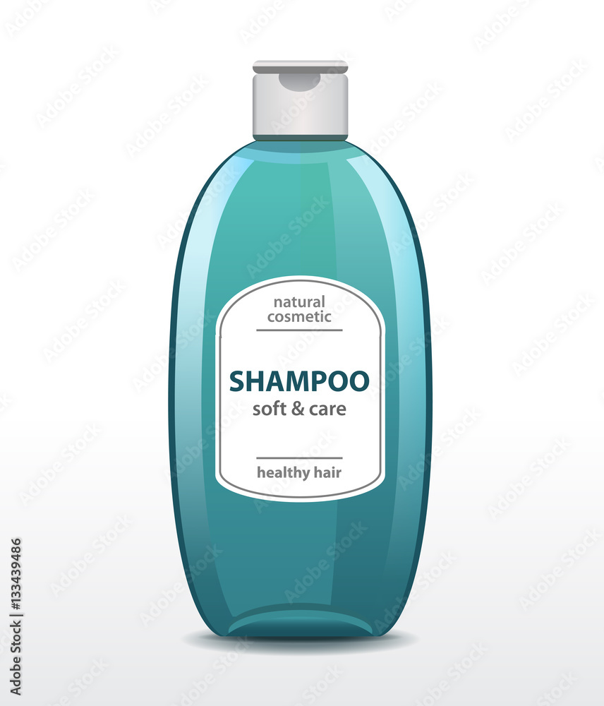 Vecteur Stock Shampoo Bottle. Male cosmetic. Detergent Packaging. Liquid  Soap. Vector illustration. | Adobe Stock