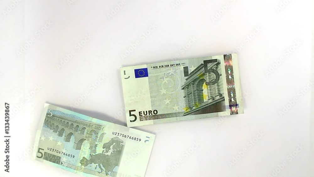 Euro banknotes falling to white ground. Perfect for any financial, commerce, treasury or banking video needs. Savings. Money falling down Euro banknotes falling to white ground. Perfect for any financial, commerce, treasury or banking video needs. Savings. Money falling down