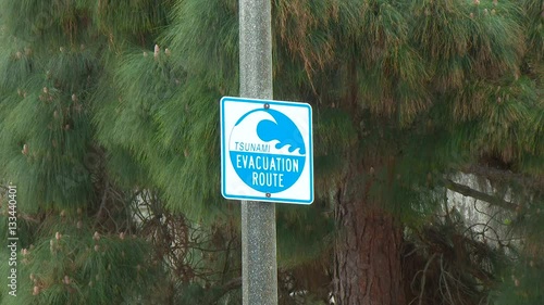 Tsunami Evacuation Route on California Coast