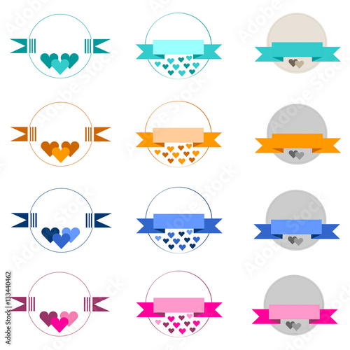 heart ribbon banner