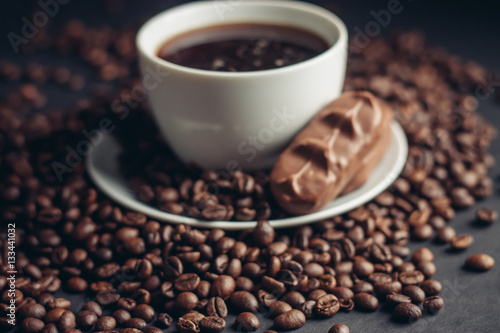coffee, chocolate bar, cup
