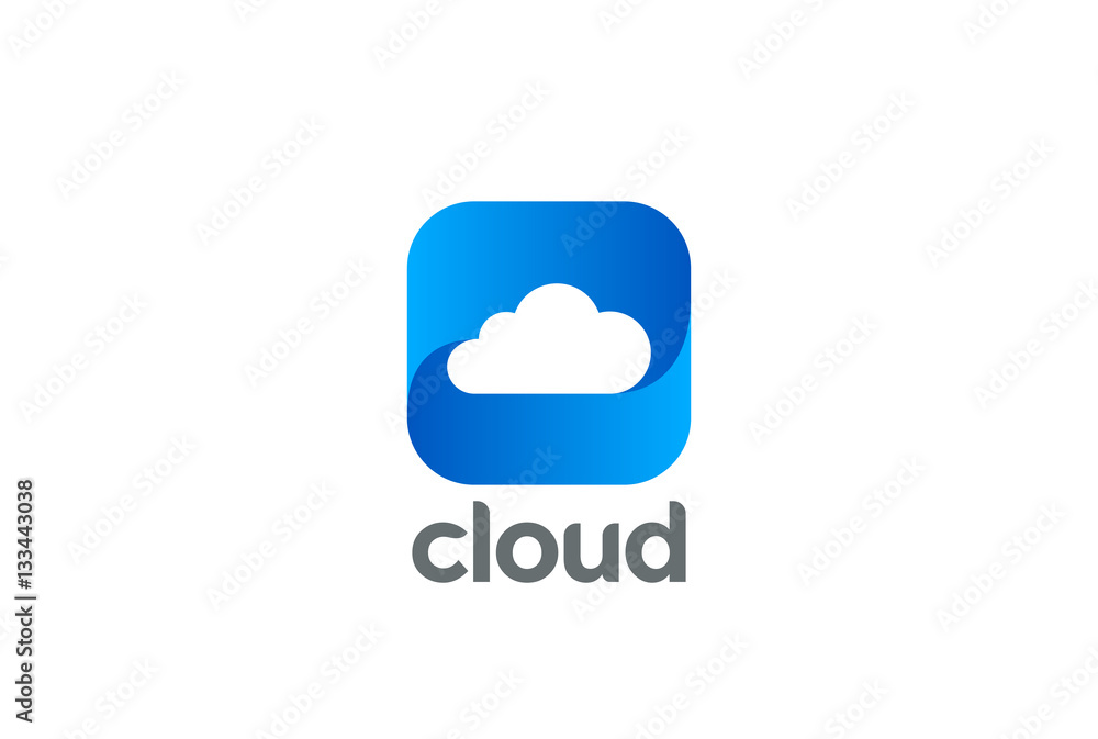 Cloud computing Logo vector. Data Storage technology Button app Cloud computing Logo vector. Data Storage technology Button app