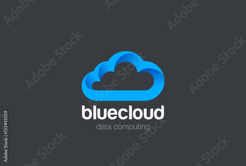 Cloud computing Logo design vector. Data Storage technology icon