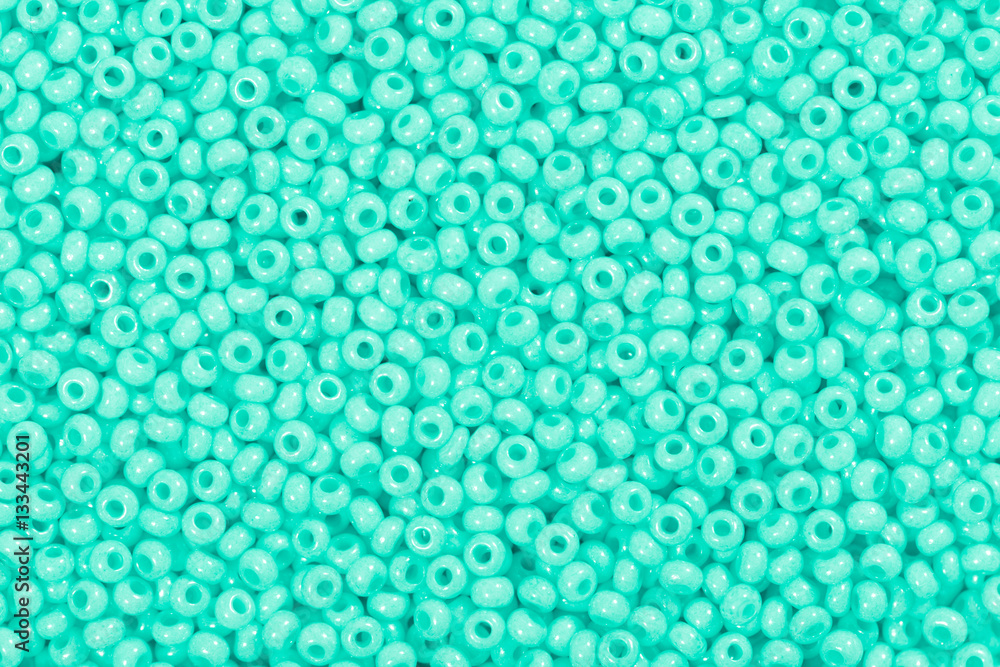 Aqua seed beads. Aqua seed beads.