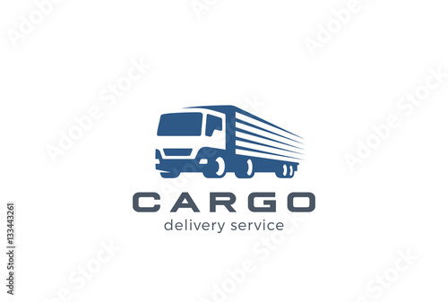 Truck Delivery Cargo Logo. Auto car vehicle Negative space icon