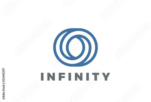 O letter Logo infinite shape design vector Linear style