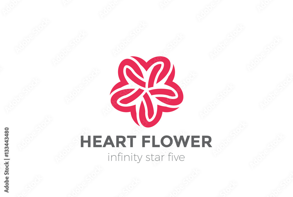 Heart Star Logo design. Valentine day love. Cardiology Medical
