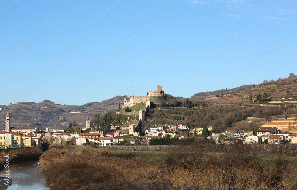 Magnificent Castle Soave ancient medieval prison in Italy