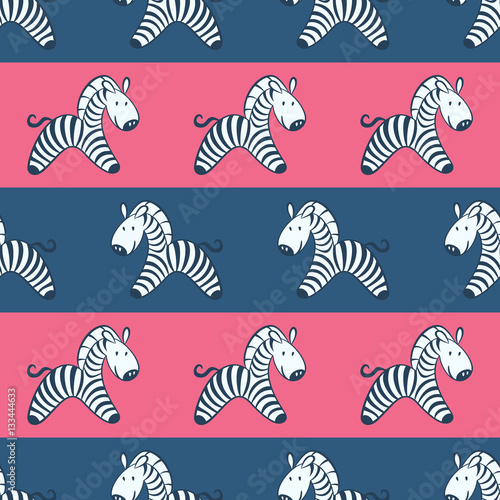 Seamless pattern with zebras