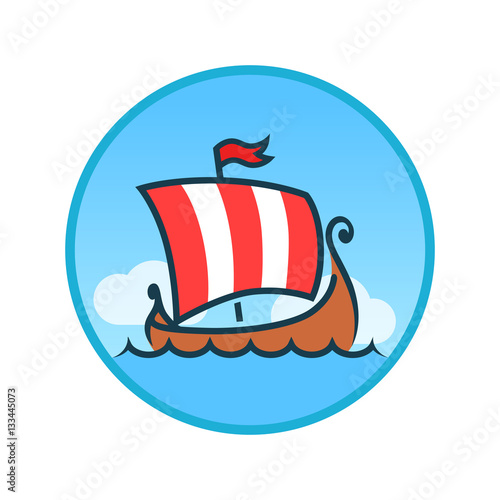 Round Emblem with Drakkar