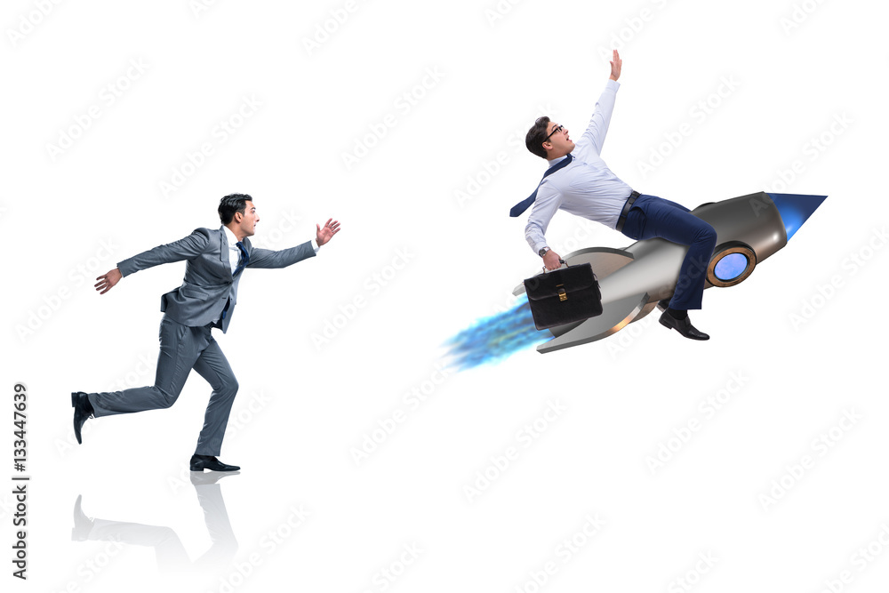 Competition concept with two businessmen Competition concept with two businessmen