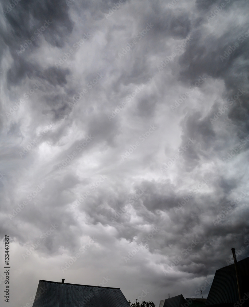 Dark clouds in thunderstorm