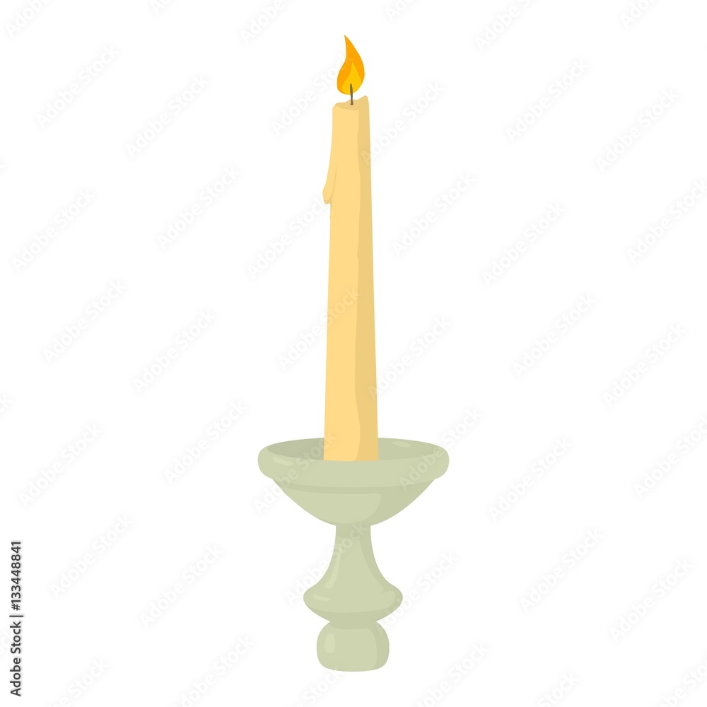 Candle icon, cartoon style Candle icon, cartoon style
