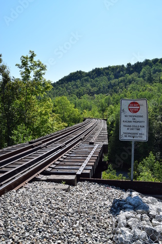 Slika na platnu Railway trestle in the country