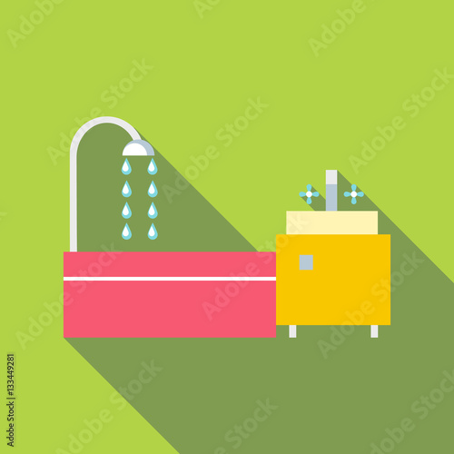 Bathroom icon, flat style