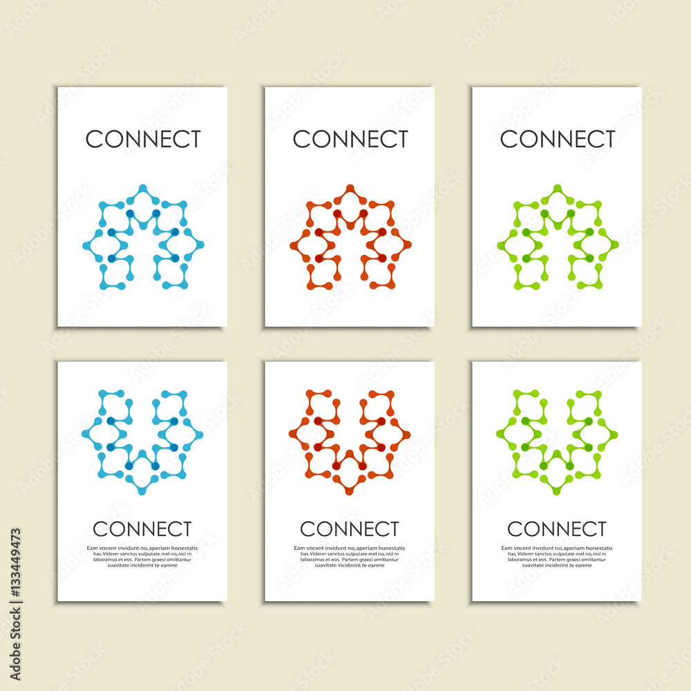 Abstract connect figure on brochure template