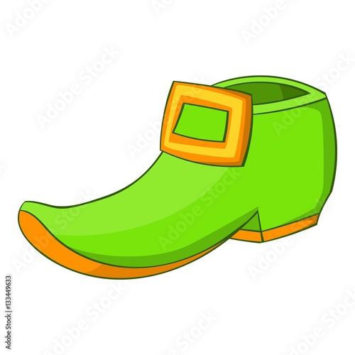 Green boot icon, cartoon style