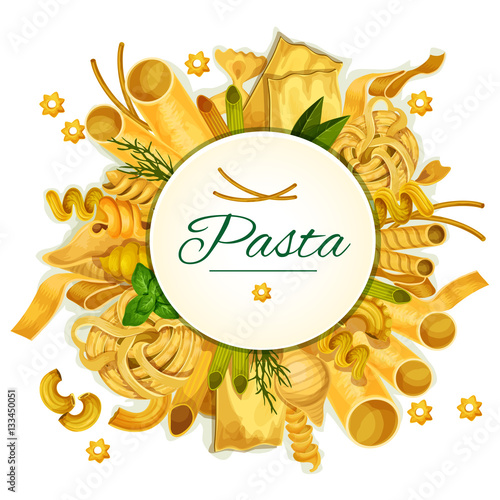 Pasta vector poster for Italian cuisine