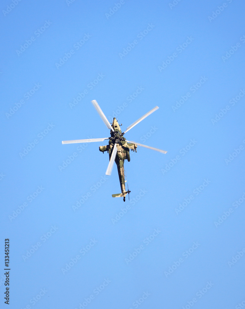 Combat helicopter Mi 28, top view Combat helicopter Mi 28, top view